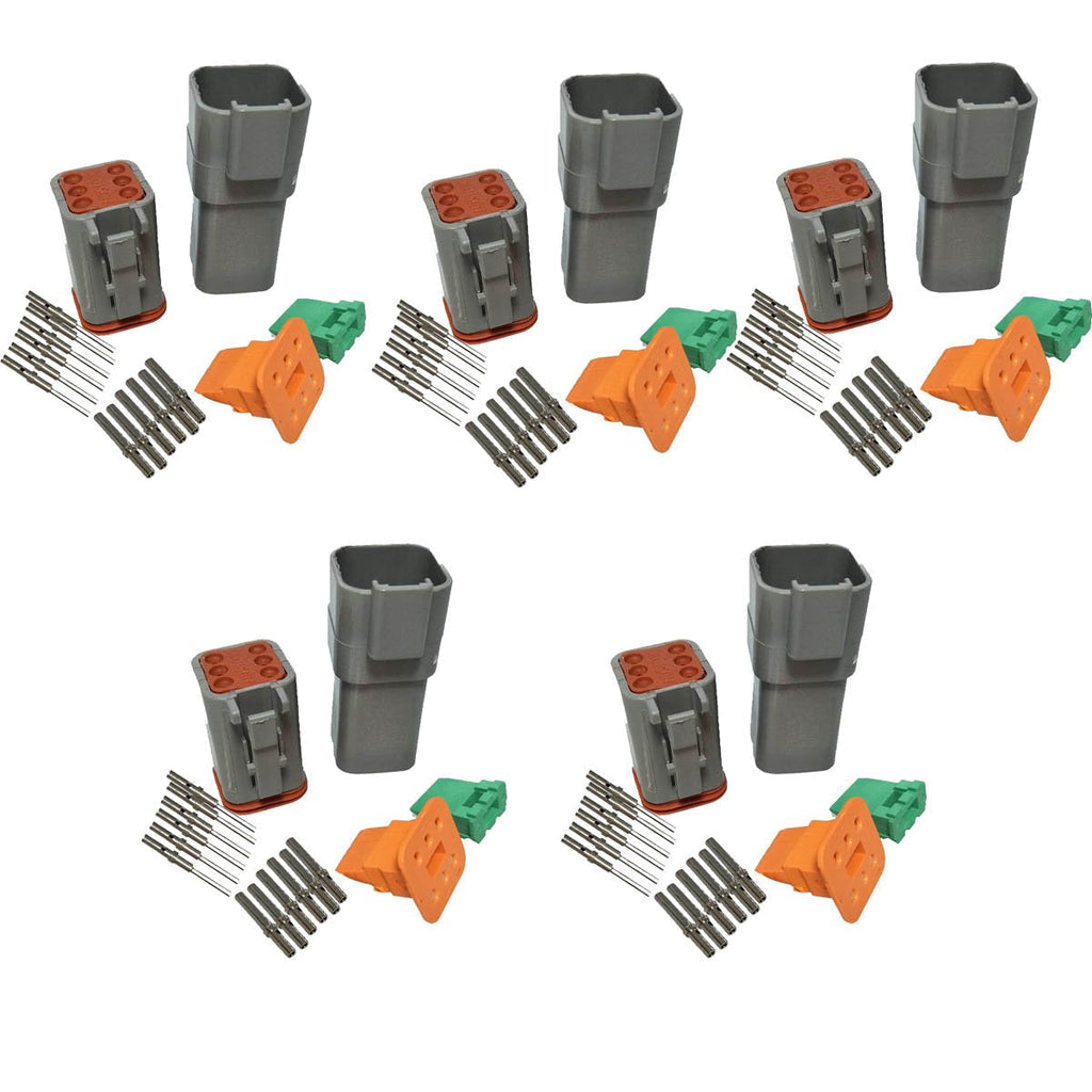  [AUSTRALIA] - Lightronic 5 Set Deutsch 6 pin Connector Kit with Housing, Pins and Seals Terminals 16-20AWG 6Pin