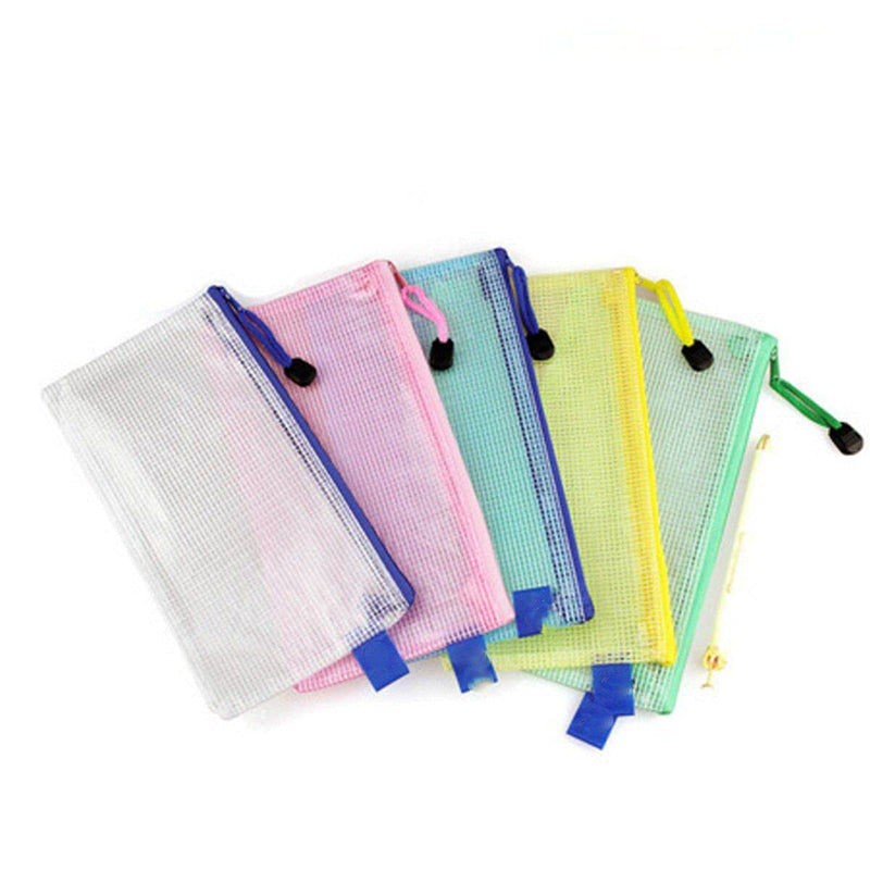 5 Pcs Small A6 Waterproof Zipper Envelope Document Storage Pouch Bag Invoice Holder Organizer For Budget, Check, Pencil - LeoForward Australia