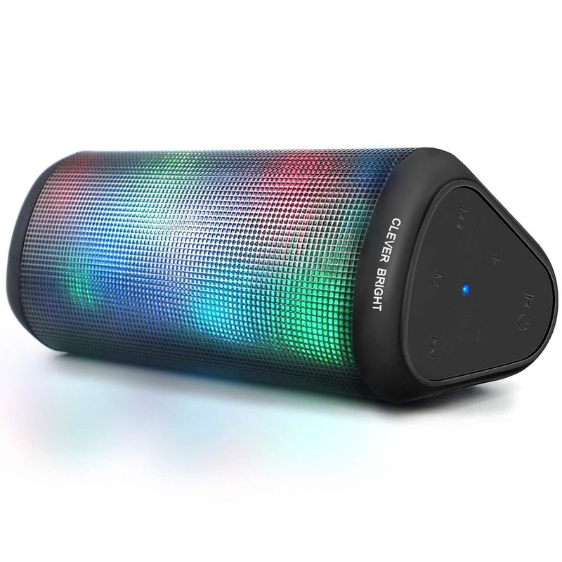 Portable Wireless Bluetooth Speakers 7 LED Lights Patterns Wireless Speaker V5.0 Hi-Fi Bass Powerful Sound Built-in Microphone, HandsFree, Audio-Auxiliary, Home Outdoor Rechargeable Bluetooth Speaker - LeoForward Australia