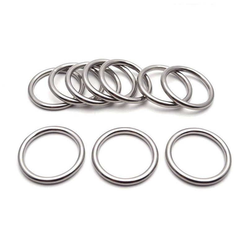  [AUSTRALIA] - Sydien Multi-Purpose 304 Stainless Steel O Ring 30mm Inner Diameter for Hardware Bags Ring Hand DIY Accessories Pack of 10