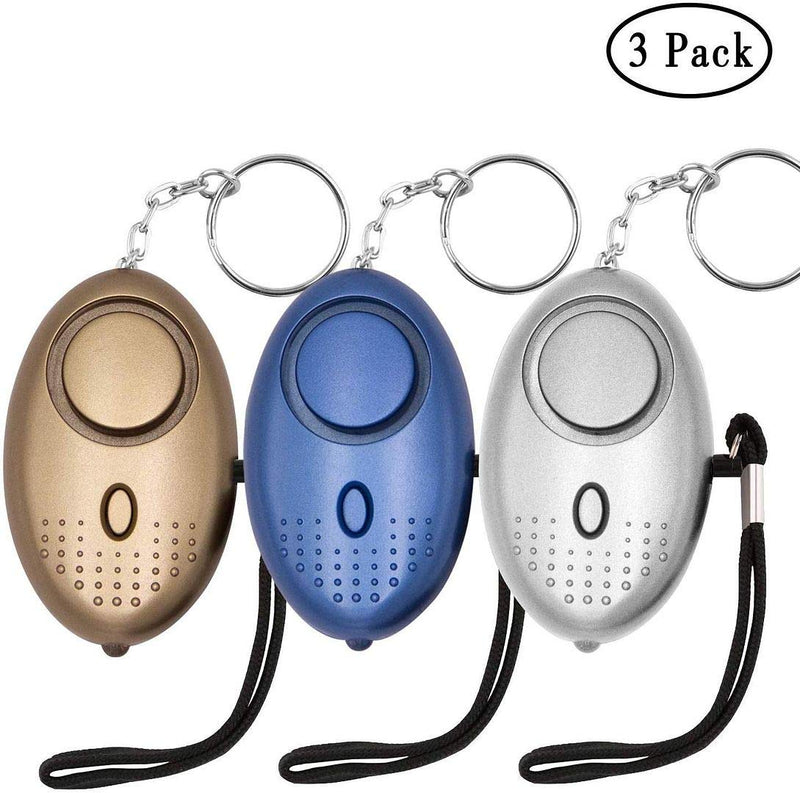  [AUSTRALIA] - KOSIN Safe Sound Personal Alarm, 3 Pack 145DB Personal Security Alarm Keychain with LED Lights, Emergency Safety Alarm for Women, Men, Children, Elderly (3 Pack)