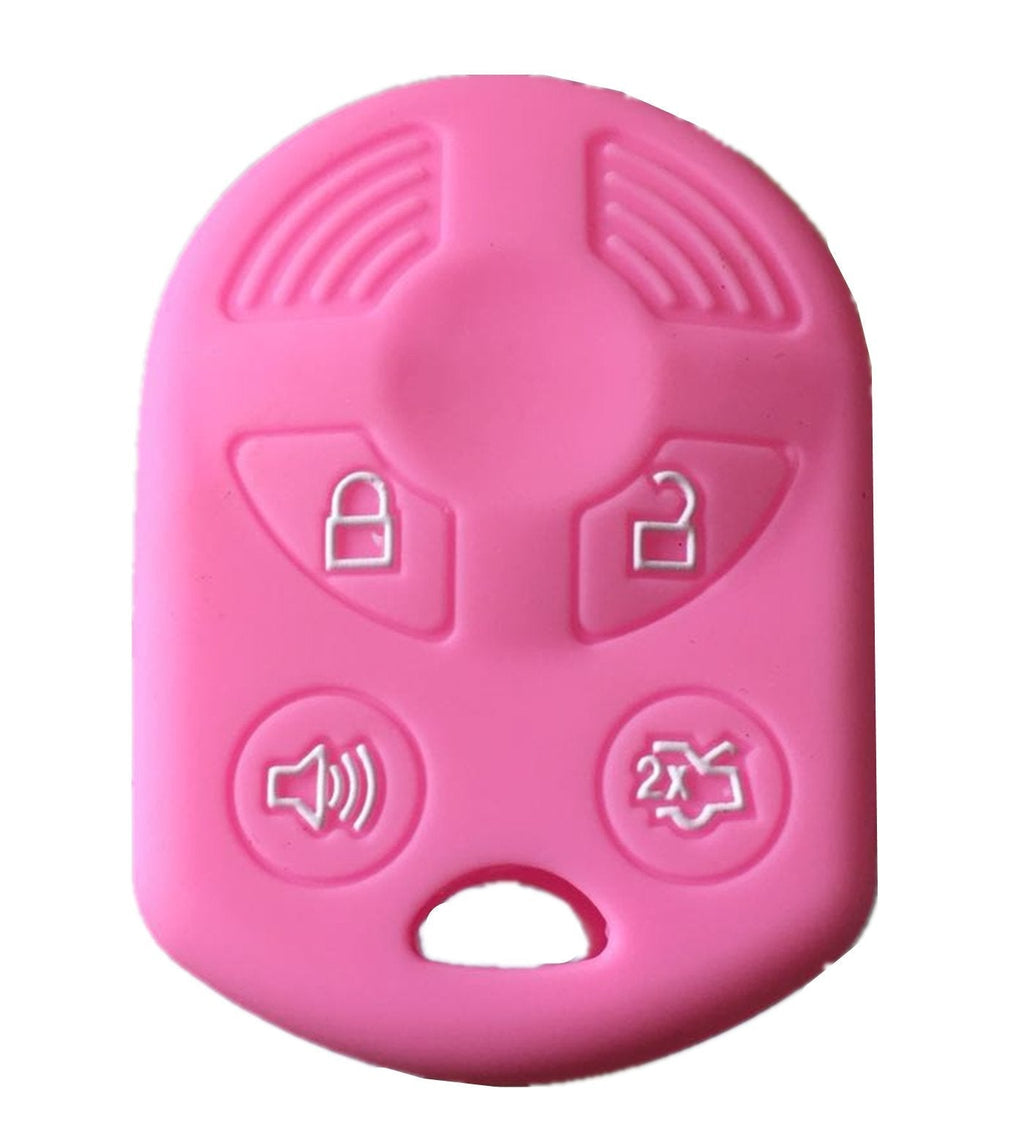  [AUSTRALIA] - KAWIHEN Silicone Keyless Entry Case Cover Smart Remote Key Fob Cover Protector For Ford Lincoln Mercury 4 buttons OUCD6000022 164-R8046 164-R7040 CWTWB1U722 (Pink)