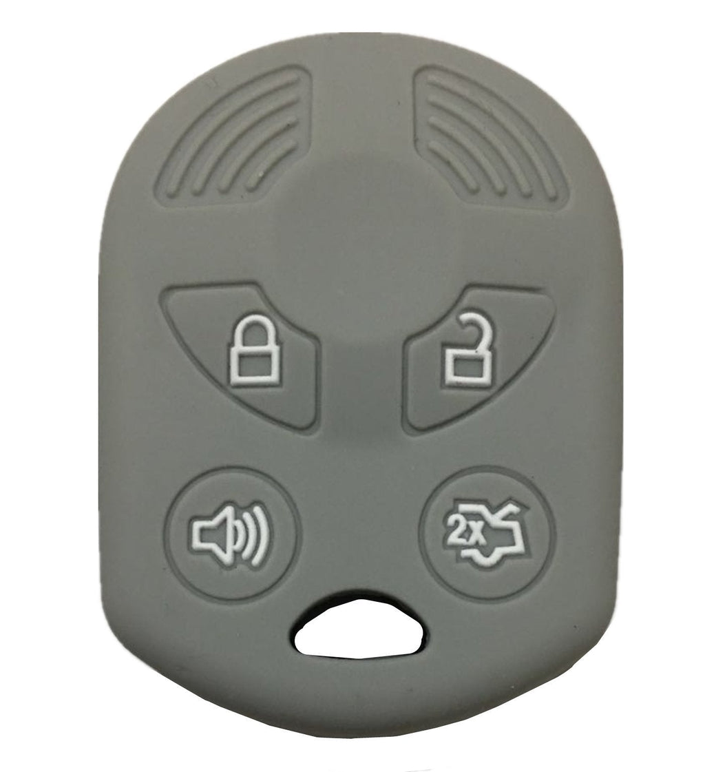  [AUSTRALIA] - KAWIHEN Silicone Keyless Entry Case Cover Smart Remote Key Fob Cover Protector For Ford Lincoln Mercury 4 buttons OUCD6000022 164-R8046 164-R7040 CWTWB1U722 (Gray)