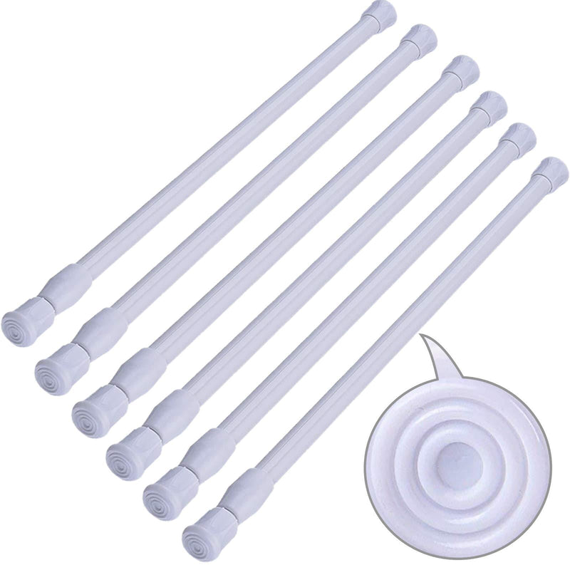  [AUSTRALIA] - SIQUK 6 Pack Cupboard Bars Adjustable Spring Tension Rods White Refrigerator Bar Extendable Rod for DIY Projects, 15.7 to 28 Inches 15.7" to 28"