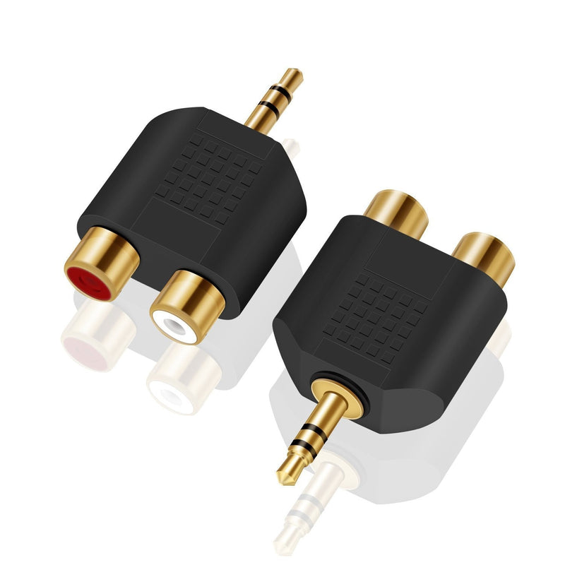 3.5 mm TRS to Dual RCA F (2-Pack),ANDTOBO 3.5mm Stereo Male to Dual RCA Female Audio Breakout Adapter - LeoForward Australia