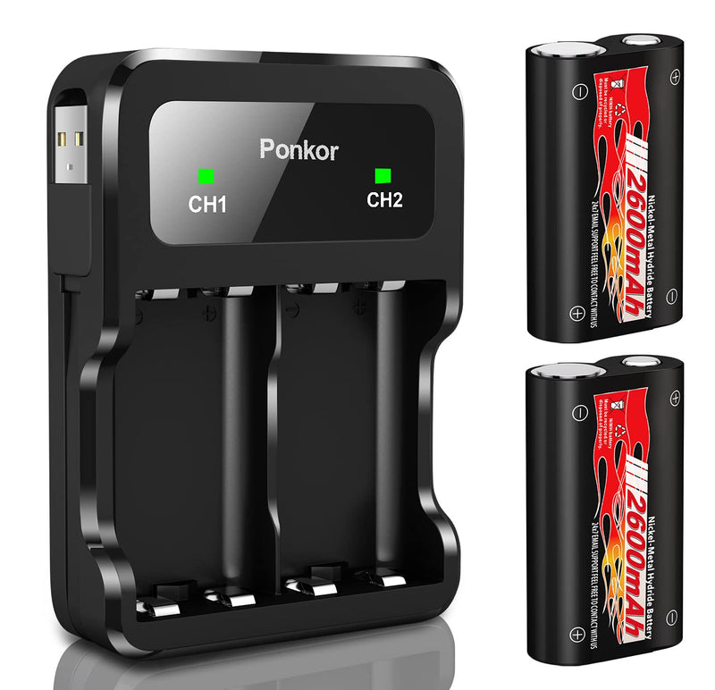  [AUSTRALIA] - Ponkor Battery Xbox with High-Speed Charger, 2x2600mAh Xbox Rechargeable Battery Pack for Xbox Series X|S/Xbox One/Xbox One S/Xbox One X/Xbox One Elite Wireless Controller