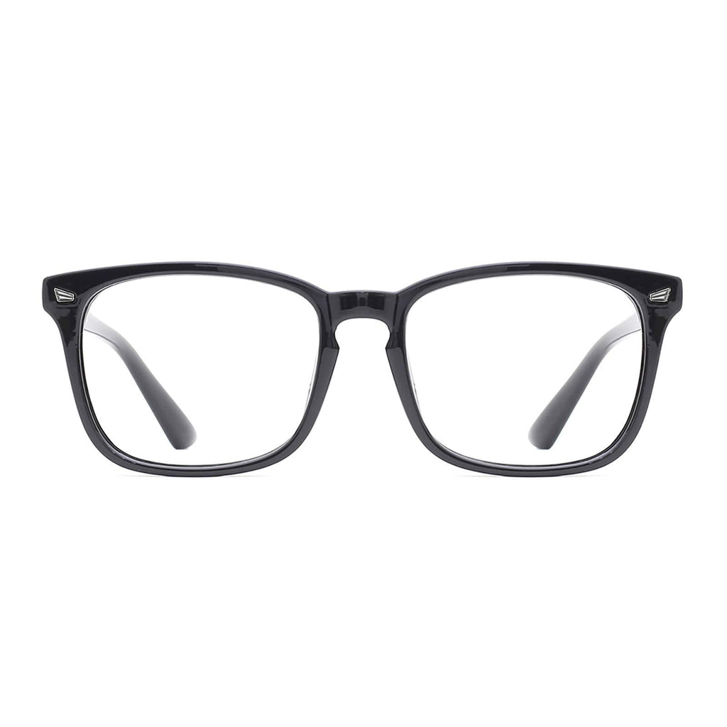  [AUSTRALIA] - TIJN Blue Light Blocking Glasses for Women Men Clear Frame Square Nerd Eyeglasses Anti Blue Ray Computer Screen Glasses (03)-black