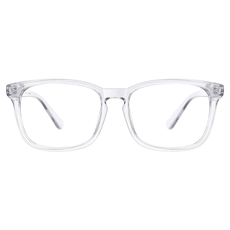  [AUSTRALIA] - TIJN Blue Light Blocking Glasses for Women Men Clear Frame Square Nerd Eyeglasses Anti Blue Ray Computer Screen Glasses (01)-transparent