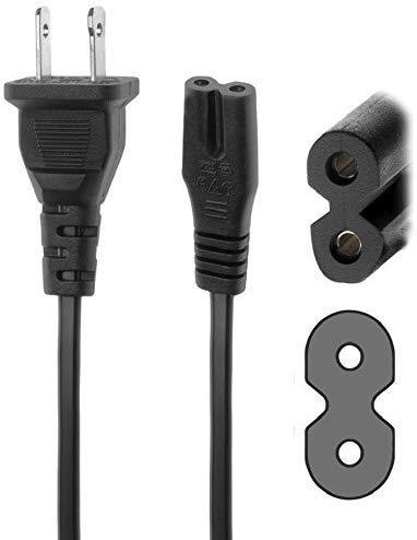 Power Cable US 2 Prong Smart tv 2Pin AC Cord for Samsung LG TCL Sony Sharp JVC Insignia Hisense Toshiba LED LCD 1080p 4K HDTV PC Laptop PS2 PS3 Slim electric IEC C7 lead Free EU Pwr Adapter Included - LeoForward Australia