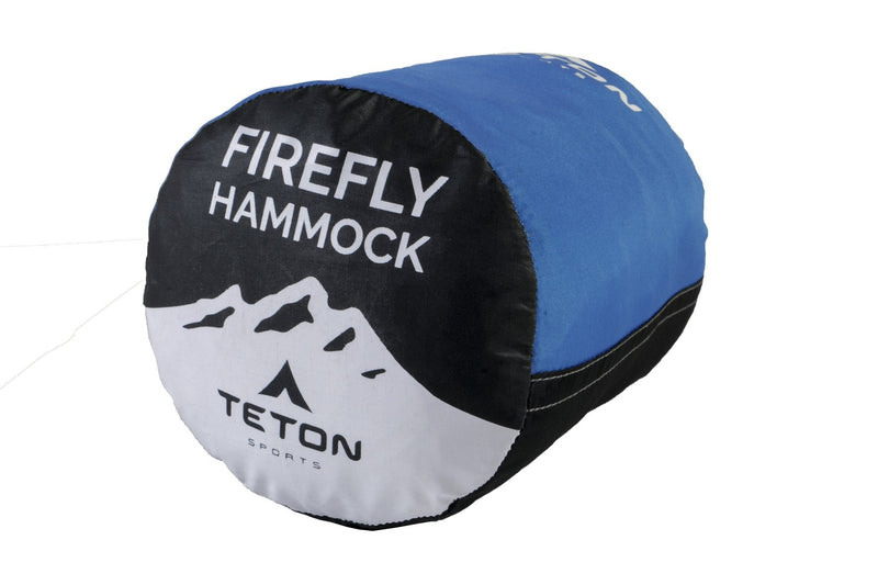  [AUSTRALIA] - TETON Sports Firefly Hammock with Climbing-Rated Carabiners - Lightweight Portable Hammock; More Comfortable Than Parachute Nylon; Hammock for Backpacking, Camping, Travel, Beach, and Yard Blue