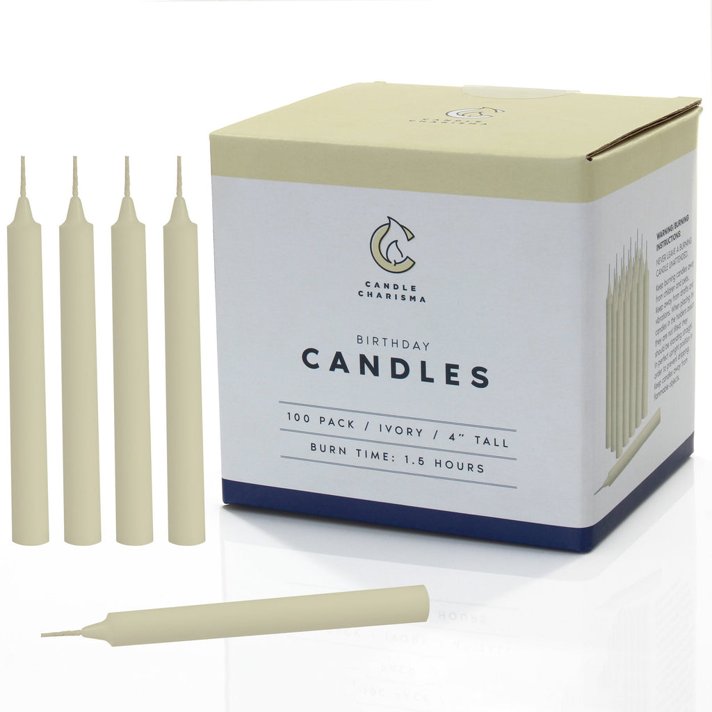  [AUSTRALIA] - Chime Candles for Spells, Rituals, Birthday Party Congregation (100, Ivory) 100