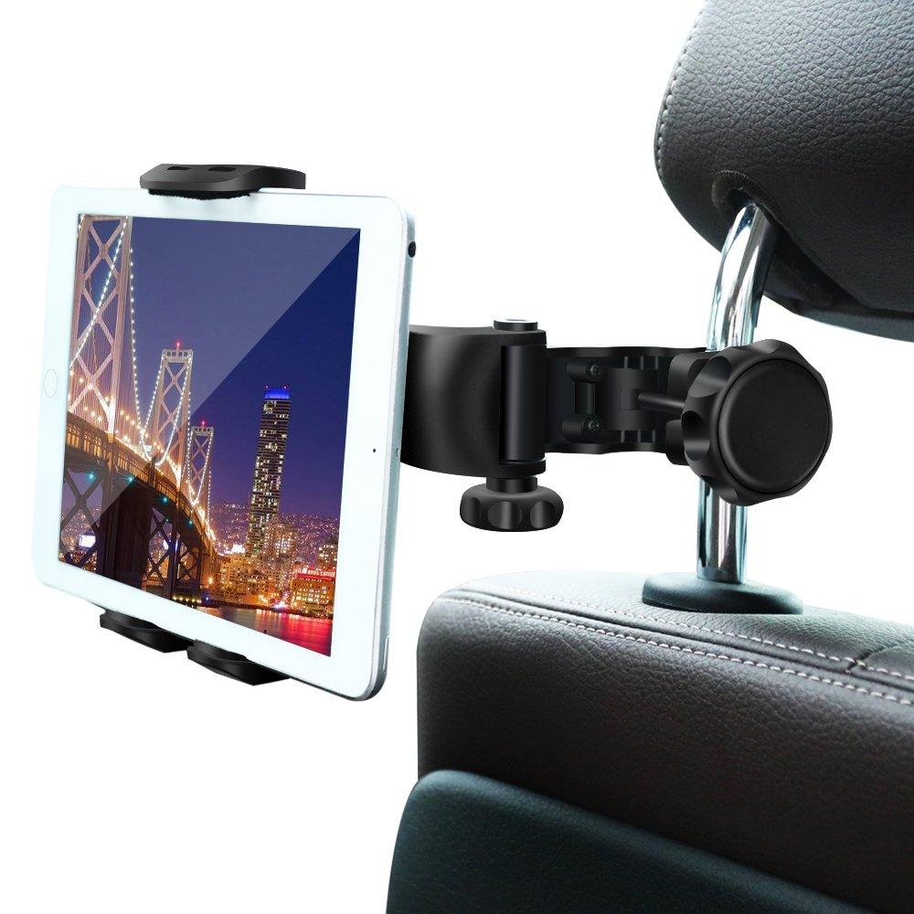  [AUSTRALIA] - Car Headrest Mount, Ansteker Car Headrest Tablet Holder for iPad Pro/Air/Mini,Kindle Fire HD,Nintendo Switch,iPhone&Other Smartphones Stand Cradle Bracket Holder for 4’’-9’’with 360° Angle-Adjustable