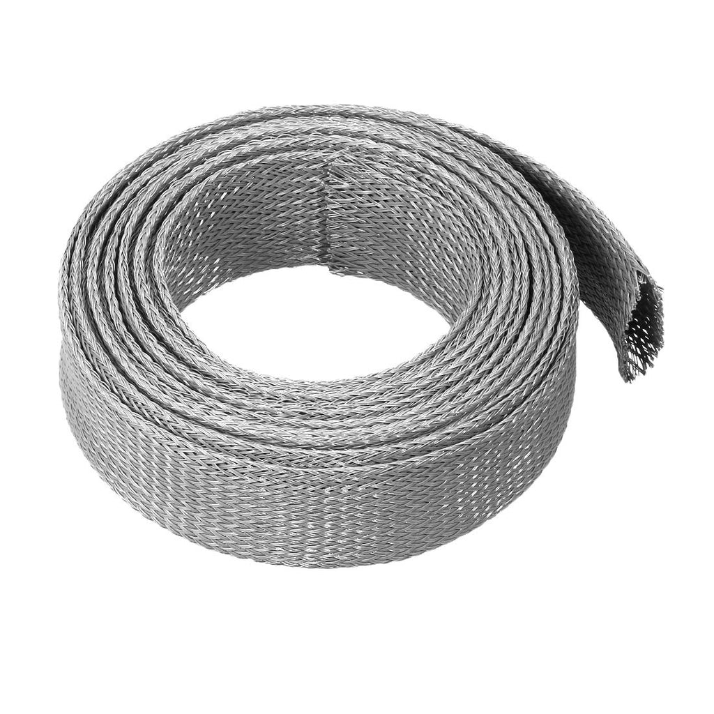  [AUSTRALIA] - uxcell Expandable Sleeving, 30mm Dia 10ft Cable Sleeve, Grey