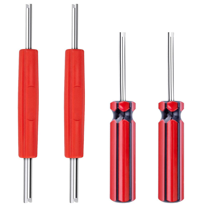  [AUSTRALIA] - Awpeye 4 Pack Valve Core Remover Tool, Dual Single Head Tire Repair Tools