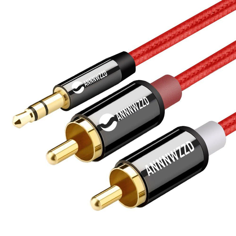 ANNNWZZD 3.5mm to RCA Cable,3.5mm Male to 2RCA Male Audio Stereo Cable for Smartphones, MP3, Tablets, Speakers, HDTV (15ft) 15ft - LeoForward Australia