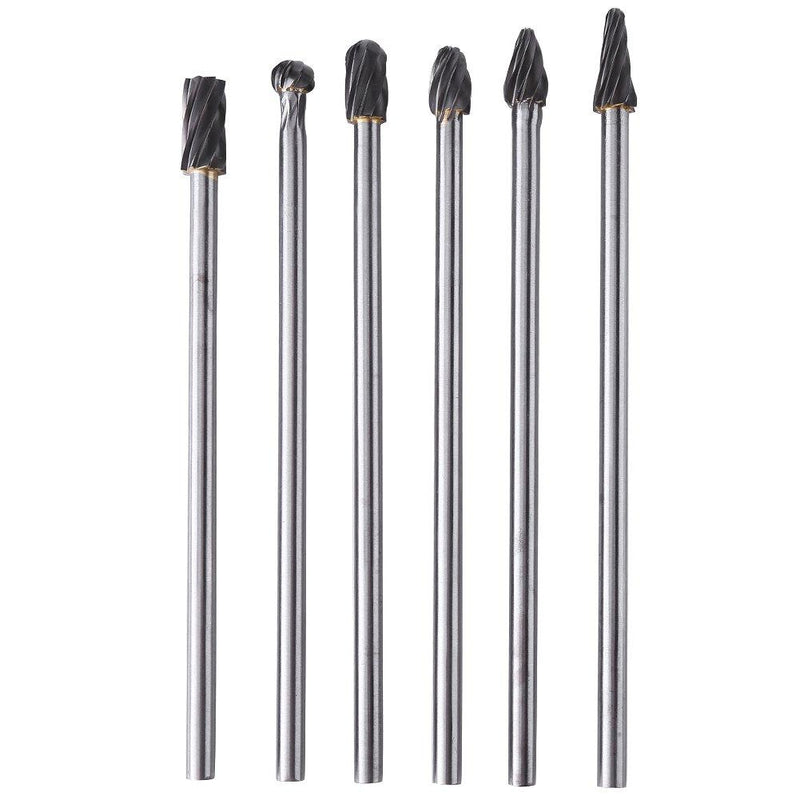 6pcs Tungsten Carbide Aluminum Rotary Files Burr Set 6mm Shank 10mm Cutting Diameter for Grinder Drill - LeoForward Australia