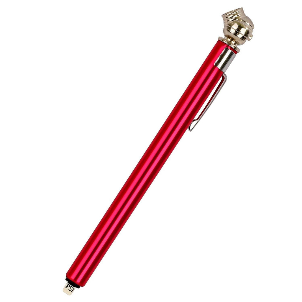 WYNNsky Bike Pencil Style Tire Gauge 20-120 PSI for Use on Trucks, RVs and Bicycle Tires Red 20-120PSI - LeoForward Australia