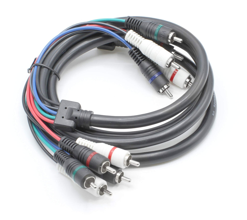 Component and Composite Video Audio Cable - (1 Pack) Quality Plated 5 RCA Cables (12 ft Length) - Supports 480i, 480p, 720p and 1080i 12 Feet (3.6 Meter) 1 Pack RGB+RW - LeoForward Australia