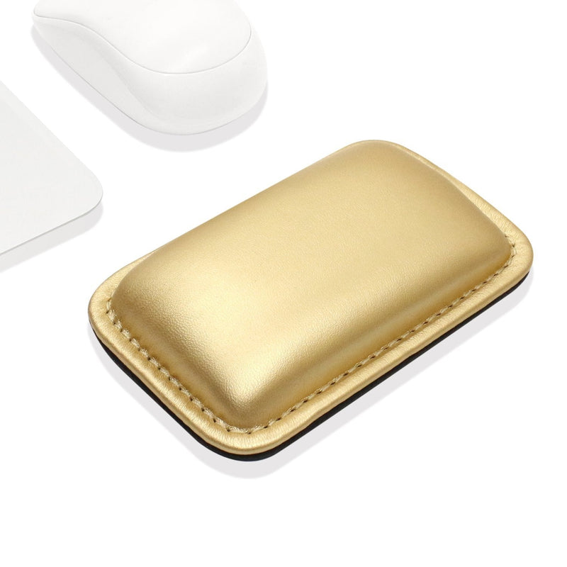ProElife Office/Home PU Leather Mouse Wrist Rest Support Pad Mat Interior Soft Memory Foam for Magic Mouse Surface Mouse and Most of Wireless Wired Bluetooth Mouse Durable/Non-Slip 5.1''x3.3'' Deep Gold Color - LeoForward Australia