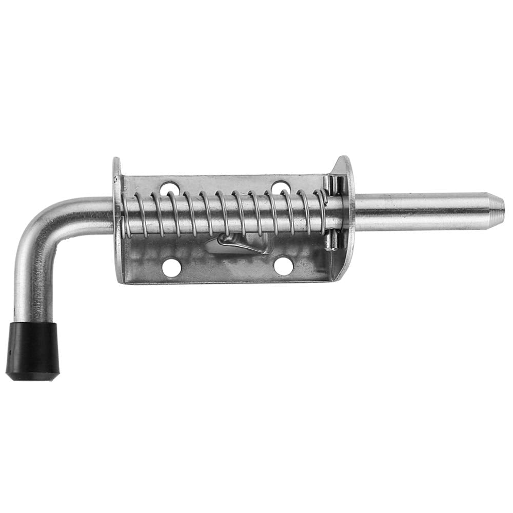  [AUSTRALIA] - JQK Spring Loaded Latch Pin, 304 Stainless Steel Barrel Bolt Thickened 2mm Door Lock, 5 Inch Brushed Finished, HSB300 1 128 mm