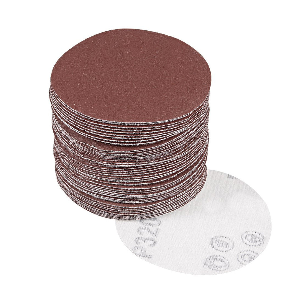  [AUSTRALIA] - uxcell 50Pcs 3 Inch Hook and Loop Sanding Disc 320 Grits Flocking Sandpaper for Random Orbit Sander Brown