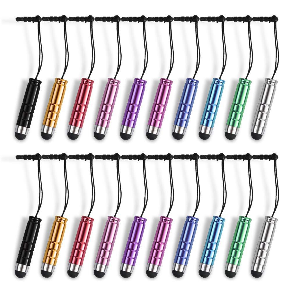 homEdge Universal Stylus Pen in Bulk, Set of 20 Packs Portable Stylus Pens with 3.5mm Jack, Compatible with All Device with Capacitive Touch Screen – 10 Color - LeoForward Australia
