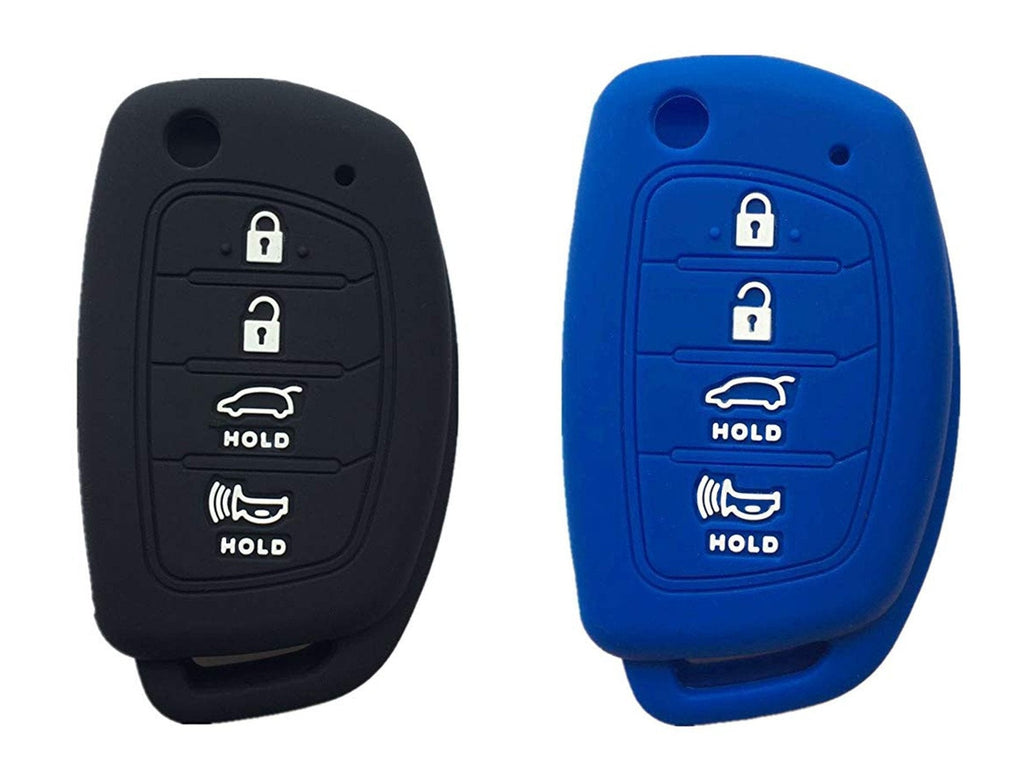  [AUSTRALIA] - KAWIHEN 2 PCS Silicone Keyless Entry Case Cover Smart Remote Key Fob Cover Protector For Hyundai Sonata Santa Fe XL Tucson 4 Buttons (FCC ID: TQ8-RKE-4F16 / P/N: 95430-C1010)