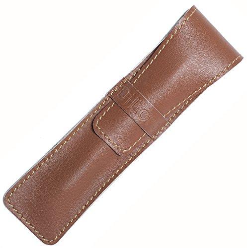 DiLoro Single Pen Case Holder Sleeve Thick Buffalo Full Grain Leather (Buffalo Dark Tan) Buffalo Dark Tan - LeoForward Australia