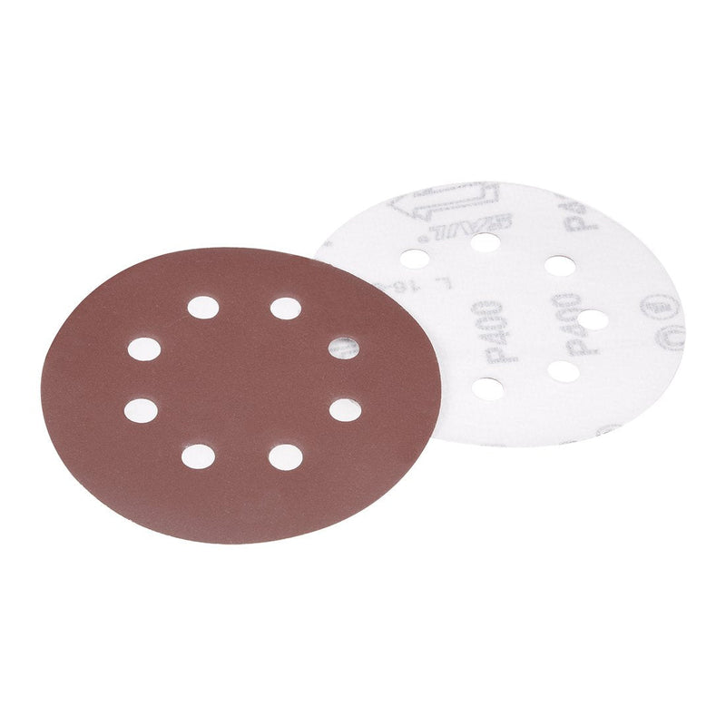  [AUSTRALIA] - uxcell 10Pcs 5 Inch 8 Hole Hook and Loop Sanding Disc 400 Grit Flocking Sandpaper Random Orbital Sander Paper