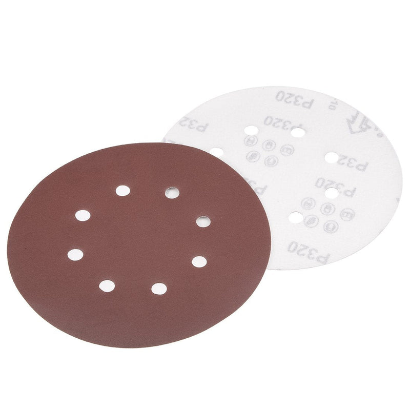  [AUSTRALIA] - uxcell 10Pcs 7 Inch 8 Hole Hook and Loop Sanding Disc 320 Grit Flocking Sandpaper Random Orbital Sander Paper