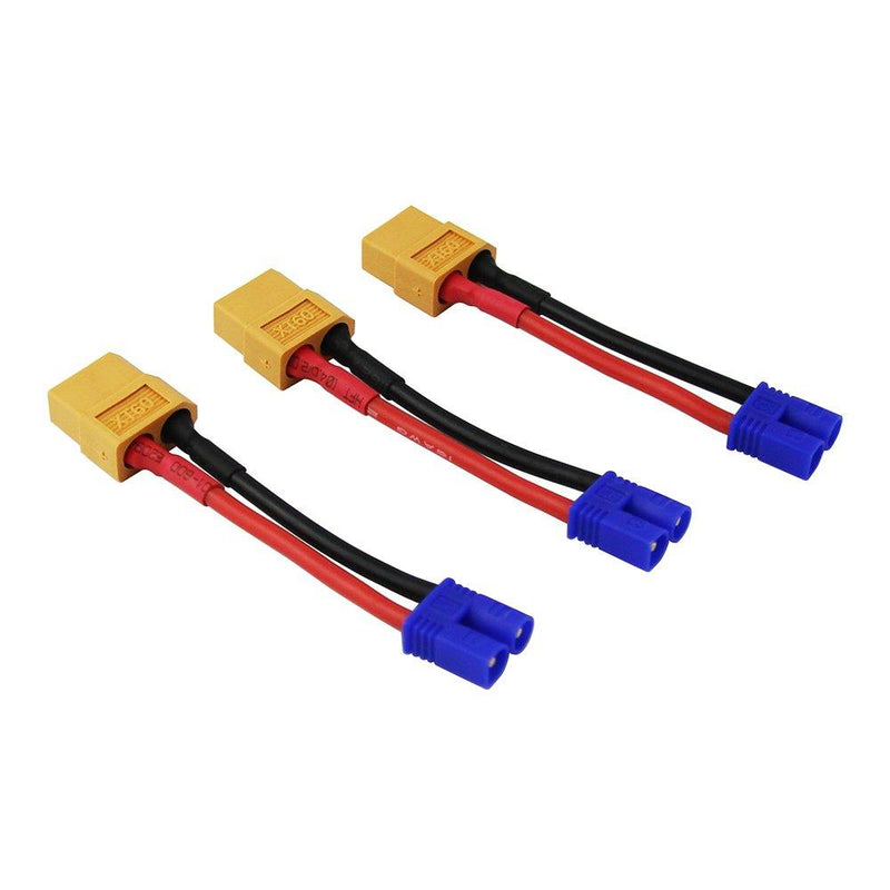 OliYin 3pcs EC2 Male to XT60 Female Connector Adapter with 1.96inch/5cm 16awg Wire for RC Lipo Battery Car(Pack of 3) - LeoForward Australia