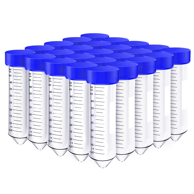 Conical Centrifuge Tubes 50mL, 25Pcs EO Sterile Polypropylene Leak-Proof Screw Caps, Plastic Graduated and Write Marks Lab Test Container, Non-pyrogenic, DNase/RNase Free, Human DNA-Free 50mL-25Pcs - LeoForward Australia