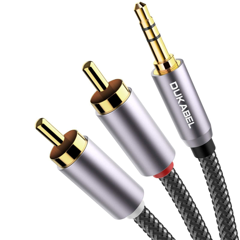 RCA to 3.5mm, DUKABEL 3.5mm to RCA Cable 2-Male RCA to AUX Cable Braided 1/8 to RCA Stereo Cable RCA Cable [24k Gold-Plated & Double-Shielded] -Top Series(4ft/1.2m) (4 Feet / 1.2 Meters) - LeoForward Australia