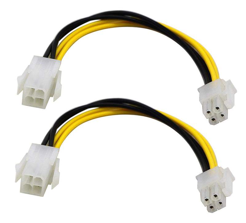  [AUSTRALIA] - zdyCGTime(2-Pack) 4-Pin Molex M/F Cable ATX 12V Power Supply 4-Pin CPU Male to Female CPU Motherboard Power Extension Cable(20CM/8 Inch)