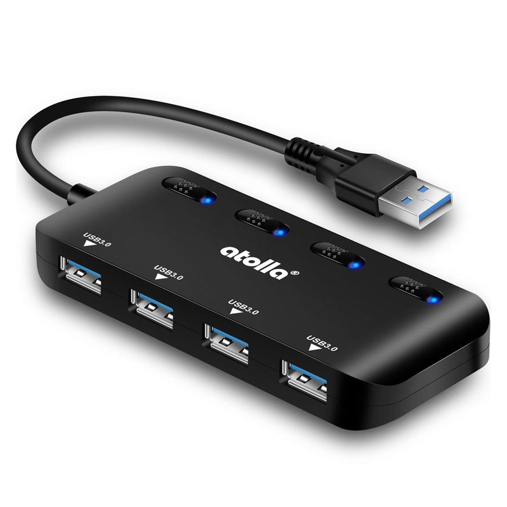  [AUSTRALIA] - USB 3.0 Hub Splitter - USB Extender 4 Port USB Ultra Slim Data Hub with Individual Power Switch and LED