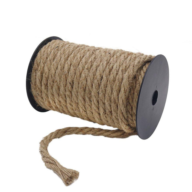  [AUSTRALIA] - Tenn Well 50 Feet 10MM Natural Jute Rope, Heavy Duty Jute Twine for Gardening, Bundling, Decorating, DIY Crafts