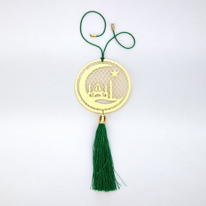 ADORAA Islamic Muslim Crescent Rear View Mirror Car Hanging Ornament/Perfect Car Charm Pendant/Amulet - Accessories for Car Décor in Brass for Divine Blessings & Safety/Protection - LeoForward Australia