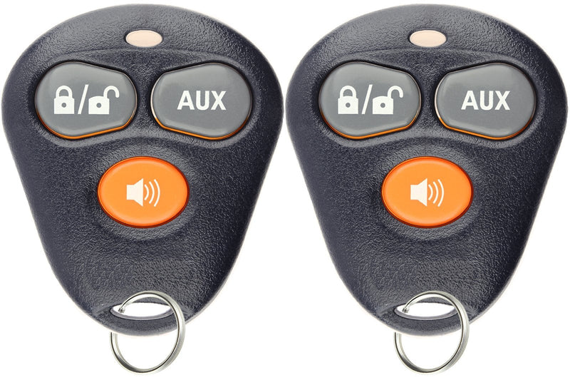  [AUSTRALIA] - KeylessOption Keyless Entry Remote Starter Car Key Fob Alarm For Aftermarket Viper Automate EZSDEI474V 473V (Pack of 2) Orange Button