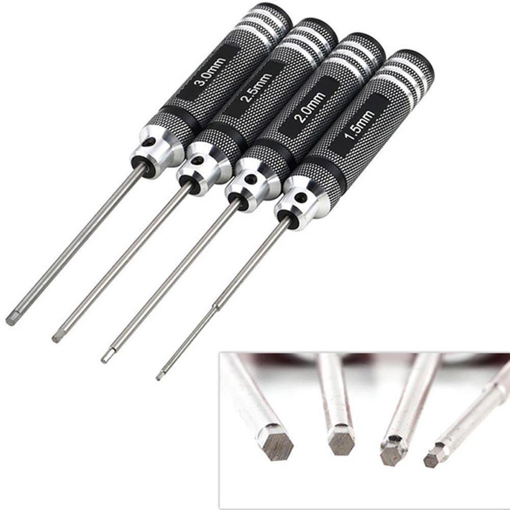  [AUSTRALIA] - OFNMY 4pcs Hex Screw Driver Tools Kit Set 1.5mm 2.0mm 2.5mm 3.0mm Metric RC Helicopter Screw driver