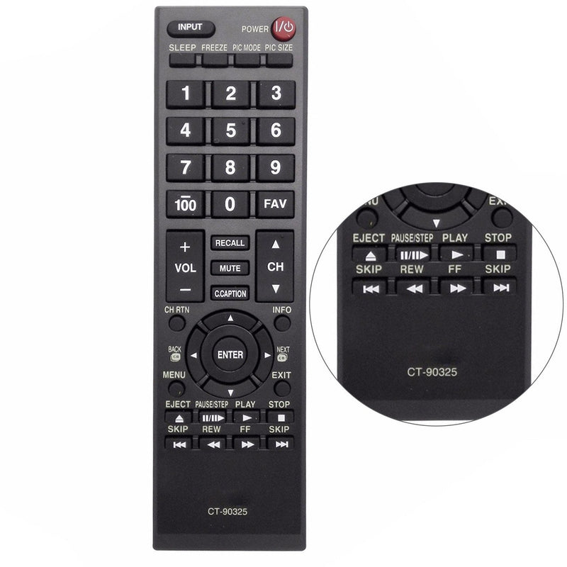 New CT-90325 CT90325 Remote Control Fit for Toshiba TV 32c110u 32c120u 32l1400u 50l1350u 50l5200u 19SL410U 22AV600UZ 24SL410UM 26C10 29L1350U 32E200U 32SL410U 40L5200U1 50L1350 55G310U 65HT2U - LeoForward Australia