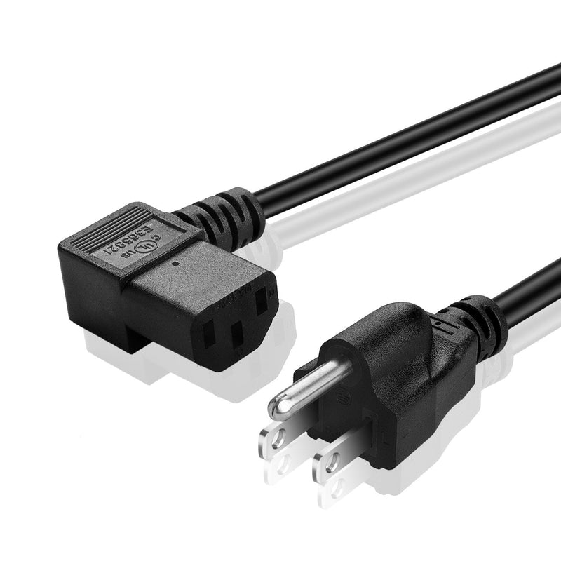 TNP Universal 3 Prong AC Power Cord Cable (10 Feet) NEMA 5-15P to IEC320C13 UL 18AWG Heavy Duty Right Angle Connector Plug Wire for 4K LCD TV Screen LED Monitor PC Computer Printer 10 Feet - LeoForward Australia