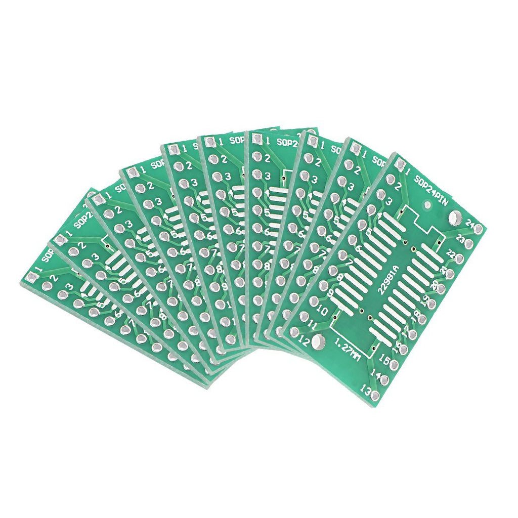  [AUSTRALIA] - uxcell 10PCS SOP 24PIN 1.27MM/SSOP 24PIN 0.65MM to DIP Adapter PCB Board SMD Converter