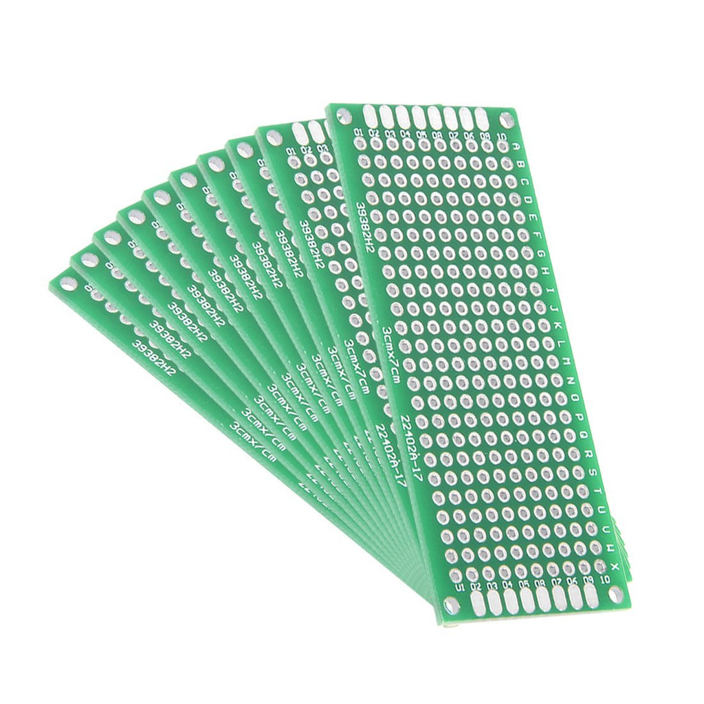  [AUSTRALIA] - uxcell 3x7cm Double Sided Universal Printed Circuit Board for DIY Soldering 10pcs