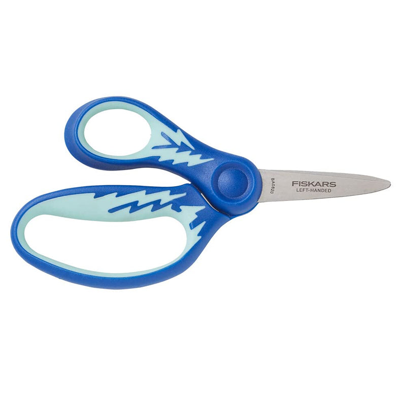  [AUSTRALIA] - Fiskars 194330 Back to School Supplies, Left Handed Kids Scissors Pointed-tip, 5 Inch, Blue Lighting