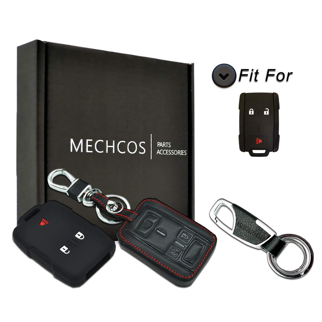  [AUSTRALIA] - MECHCOS Compatible with fit for Chevy GMC Silverado Colorado Sierra M3N-32337100, 13577771 3 Buttons Leather Keyless Entry Remote Control Key Fob Cover Pouch Bag Jacket Case Protector Shell