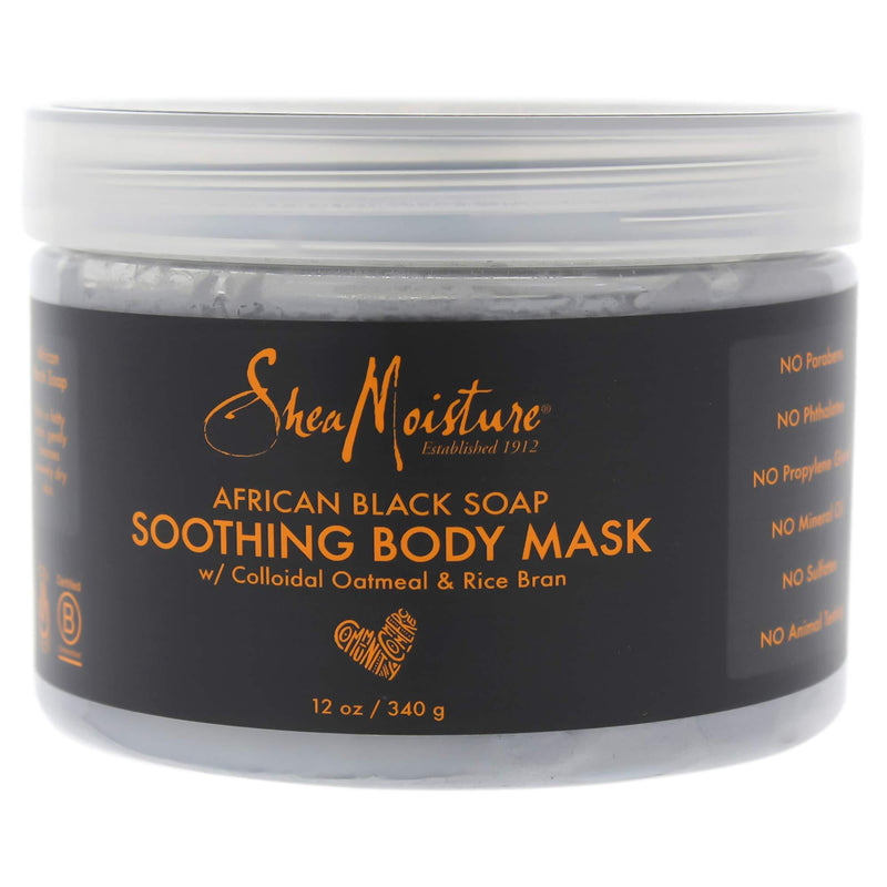  [AUSTRALIA] - Shea Moisture African Black Soap Soothing Body Mask By Shea Moisture for Unisex - 12 Oz Mask, 12 Ounce 12 Fl Oz