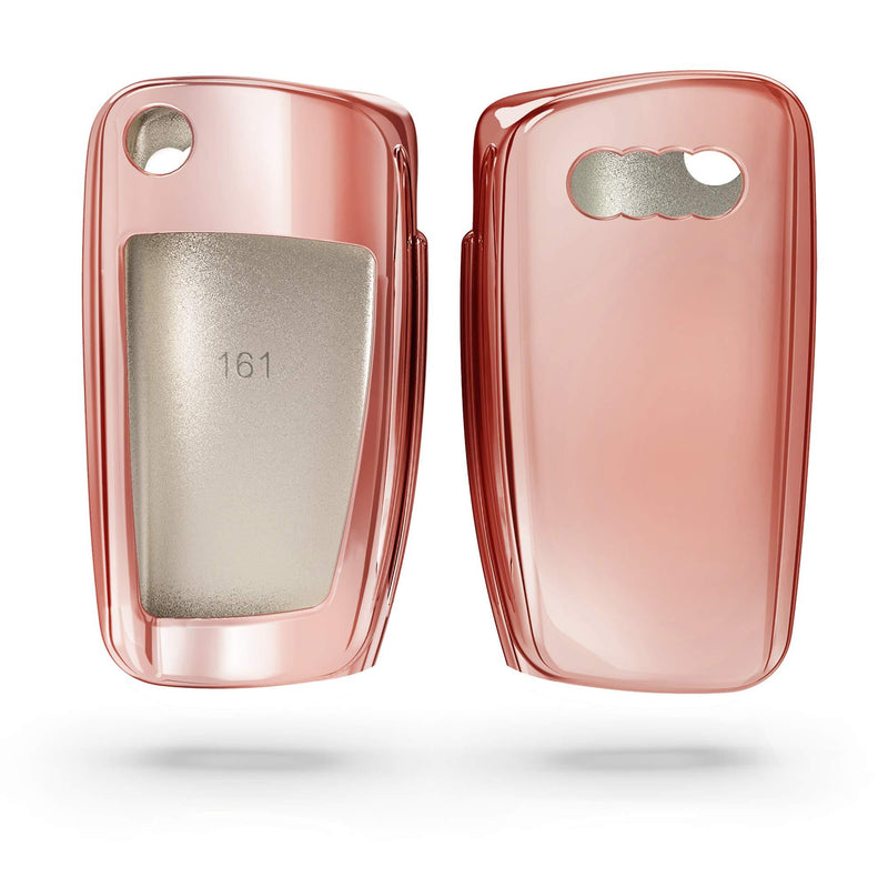 kwmobile Key Cover Compatible with Audi - Rose Gold High Gloss - LeoForward Australia