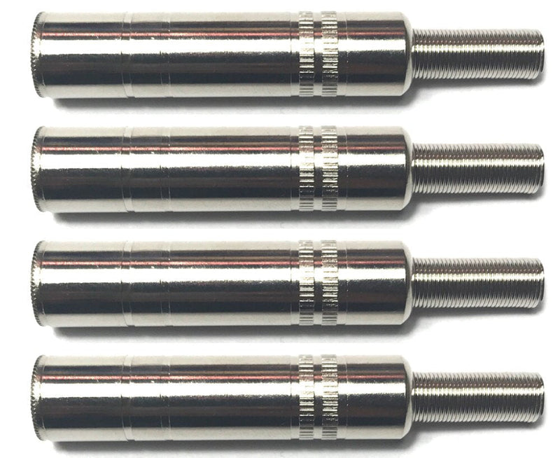  [AUSTRALIA] - CESS 1/4 Inch TS Female Jack -1/4" Cable Connector for Microphone and Guitar - 6.35mm Mono Socket (4 Pack)
