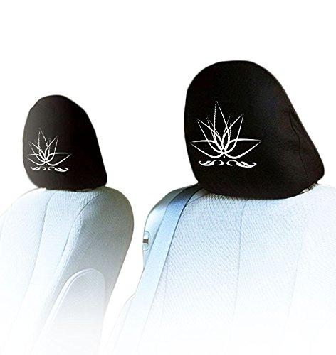  [AUSTRALIA] - Yupbizauto New Interchangeable Car Seat Headrest Covers Universal Fit for Cars Vans Trucks-Sold by a Pairs (Lotus)