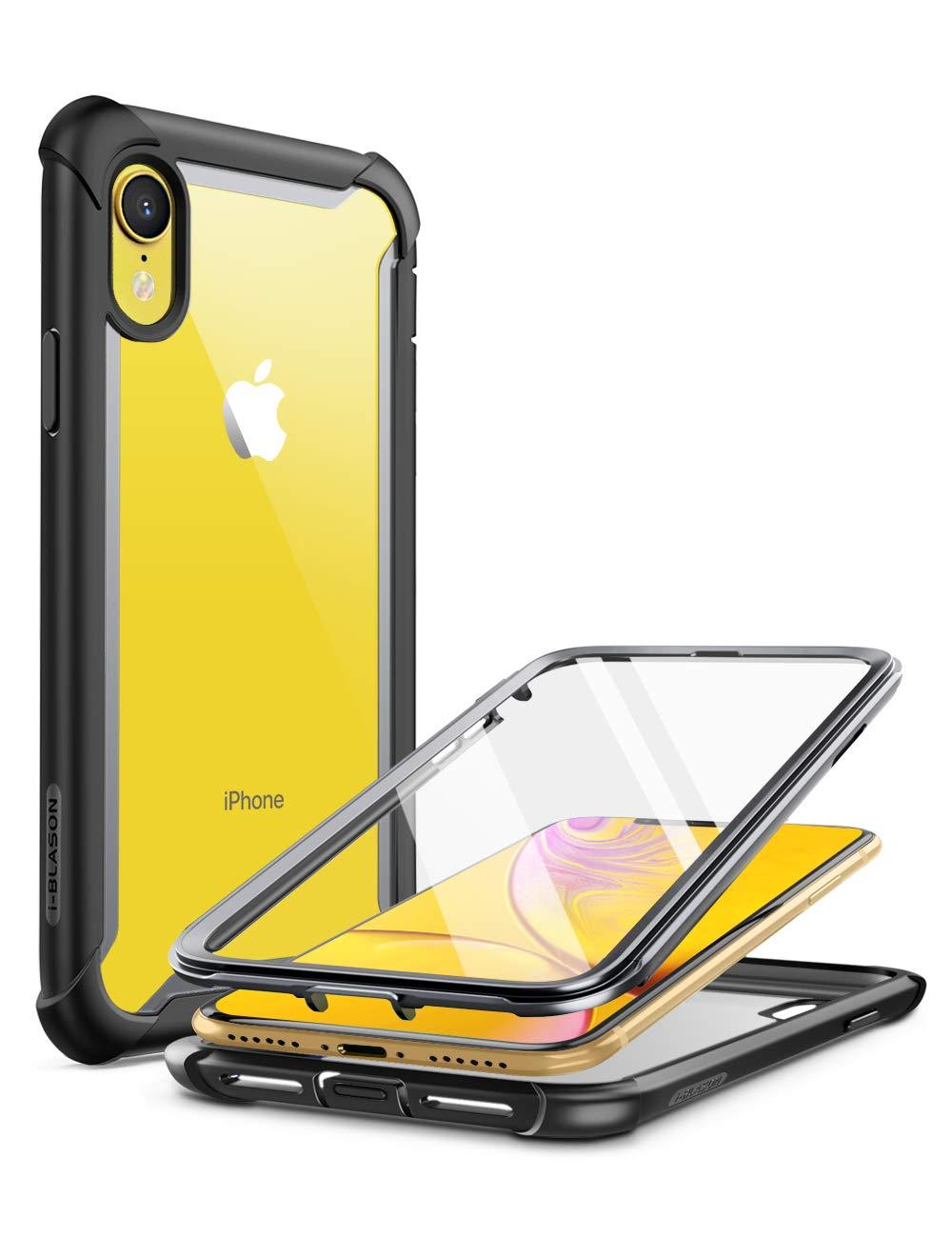  [AUSTRALIA] - i-Blason Ares Case for iPhone XR 2018, Full-Body Rugged Clear Bumper Case with Built-in Screen Protector (Black) Single Black